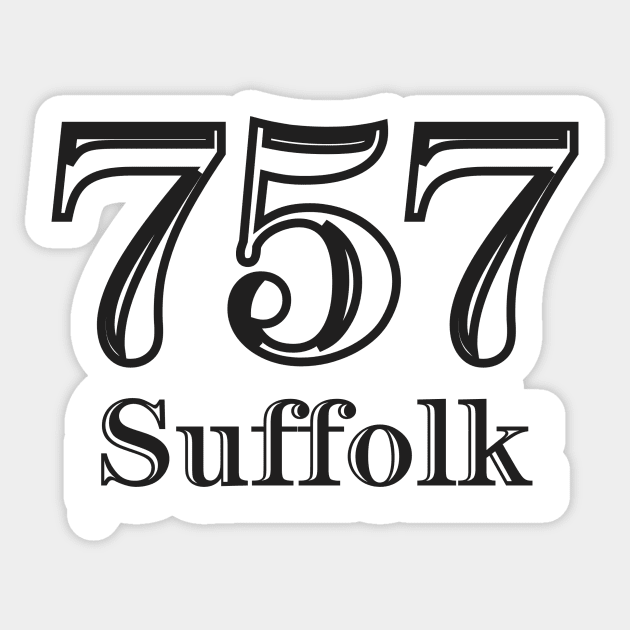 Suffolk 757 Virginia USA Sticker by AtlanticFossils